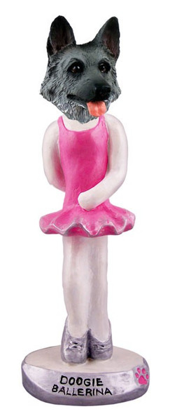 Black & Silver German Shepherd Ballerina Doogie Collectible Dog Figurine