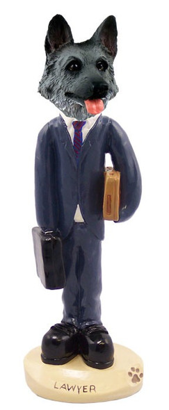 Black & Silver German Shepherd Lawyer Doogie Collectible Dog Figurine