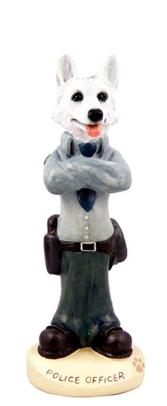 White German Shepherd Police Doogie Collectible Dog Figurine