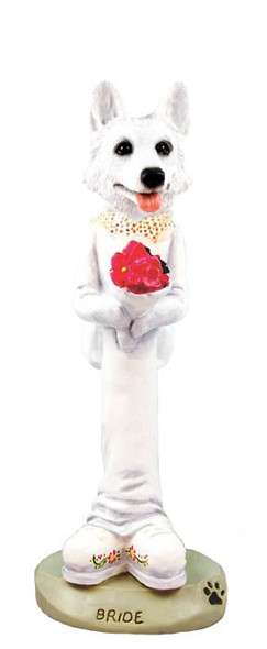 White German Shepherd Bride Doogie Collectible Dog Figurine