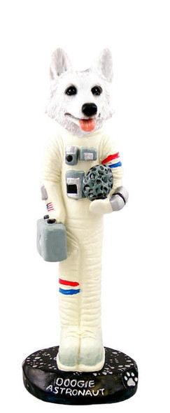 White German Shepherd Astronaut Doogie Collectible Dog Figurine