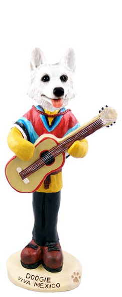 White German Shepherd Viva Mexico Doogie Collectible Dog Figurine
