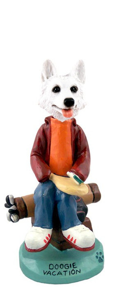 White German Shepherd Vacation Doogie Collectible Dog Figurine