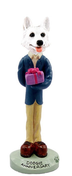White German Shepherd Anniversary Doogie Collectible Dog Figurine
