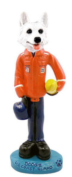 White German Shepherd U S Coast Guard Doogie Collectible Dog Figurine
