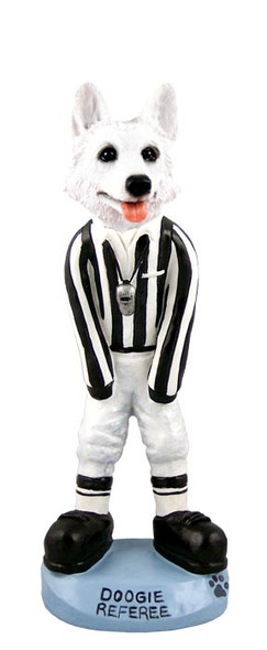 White German Shepherd Referee Doogie Collectible Dog Figurine