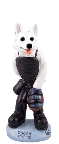 White German Shepherd Umpire Doogie Collectible Dog Figurine