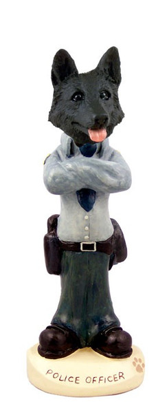 Black German Shepherd Police Doogie Collectible Dog Figurine