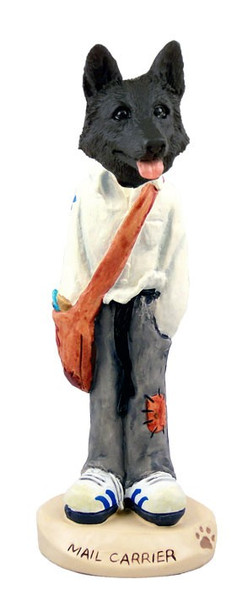 Black German Shepherd Mail Carrier Doogie Collectible Dog Figurine