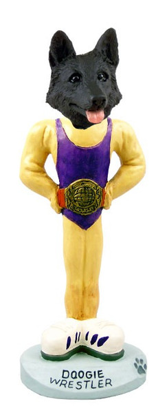 Black German Shepherd Wrestler Doogie Collectible Dog Figurine