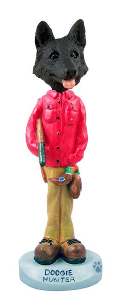 Black German Shepherd Hunter Doogie Collectible Dog Figurine