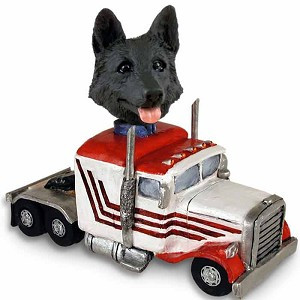 Black German Shepherd Truck Tractor Doogie Collectible Dog Figurine