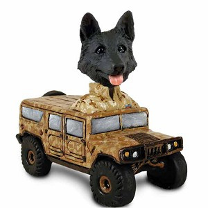 Black German Shepherd Hummer Doogie Collectible Dog Figurine