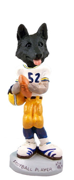 Black German Shepherd Football Player Doogie Collectible Dog Figurine