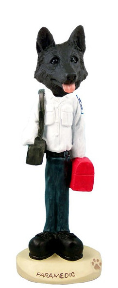 Black German Shepherd Paramedic Doogie Collectible Dog Figurine