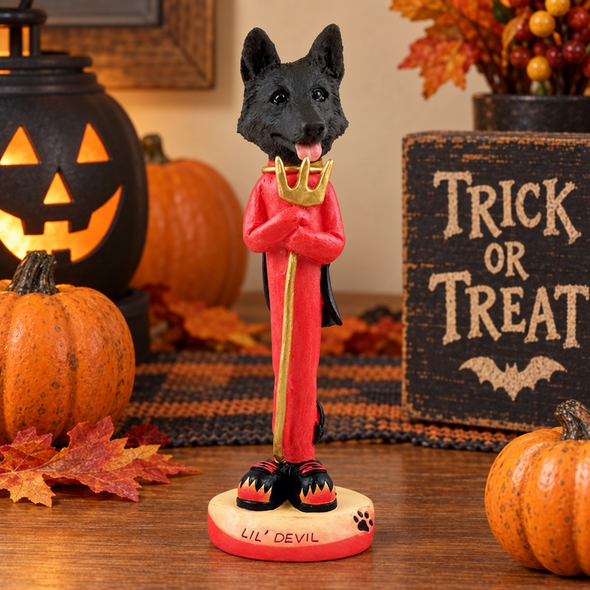 Black German Shepherd Lil Devil Doogie Collectible Dog Figurine