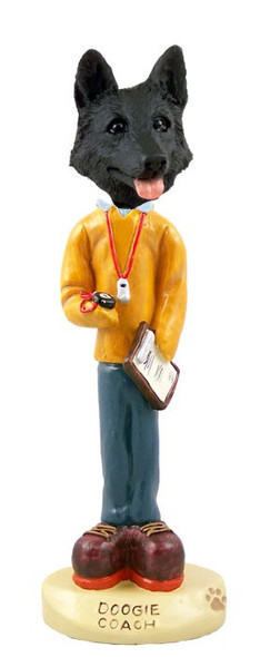 Black German Shepherd Coach Doogie Collectible Dog Figurine