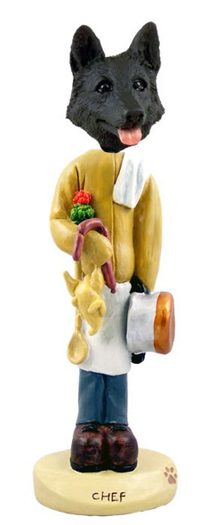 Black German Shepherd Chef Doogie Collectible Dog Figurine