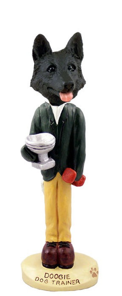 Black German Shepherd Trainer Doogie Collectible Dog Figurine