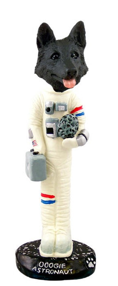 Black German Shepherd Astronaut Doogie Collectible Dog Figurine