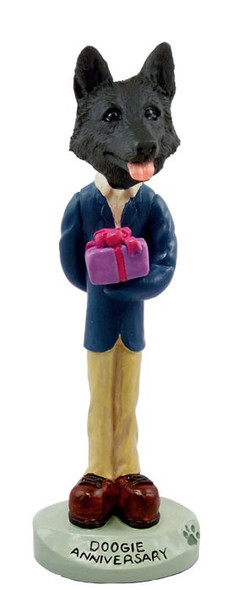 Black German Shepherd Anniversary Doogie Collectible Dog Figurine