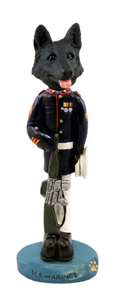 Black German Shepherd U S Marines Doogie Collectible Dog Figurine