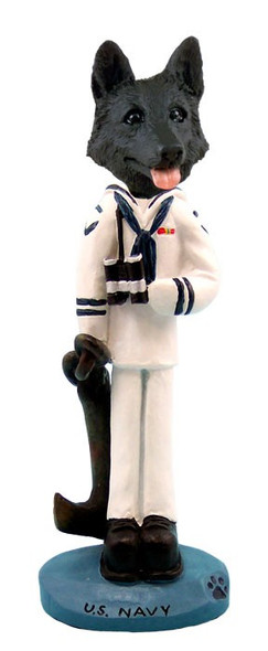 Black German Shepherd U S Navy Doogie Collectible Dog Figurine