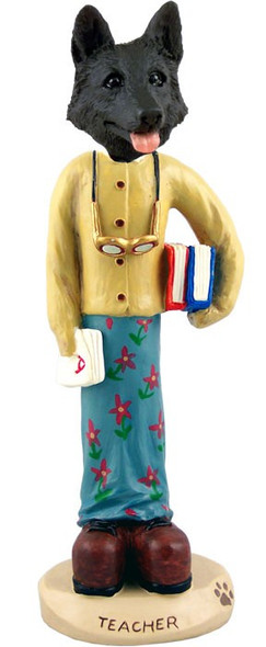 Black German Shepherd Female Teacher Doogie Collectible Dog Figurine