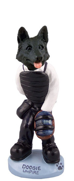 Black German Shepherd Umpire Doogie Collectible Dog Figurine