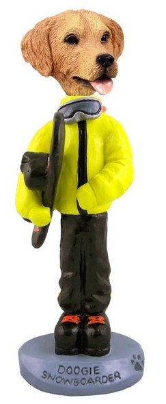 Golden Retriever Snowboarder Doogie Collectible Dog Figurine