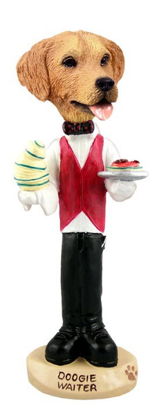 Golden Retriever Waiter Doogie Collectible Dog Figurine