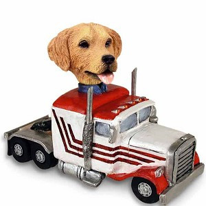 Golden Retriever Truck Tractor Doogie Collectible Dog Figurine