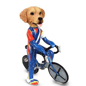 Golden Retriever Bicycle Doogie Collectible Dog Figurine
