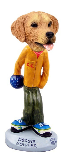 Golden Retriever Bowler Doogie Collectible Dog Figurine