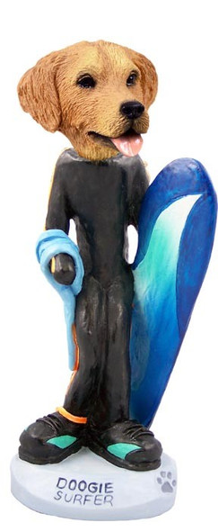 Golden Retriever Surfer Doogie Collectible Dog Figurine