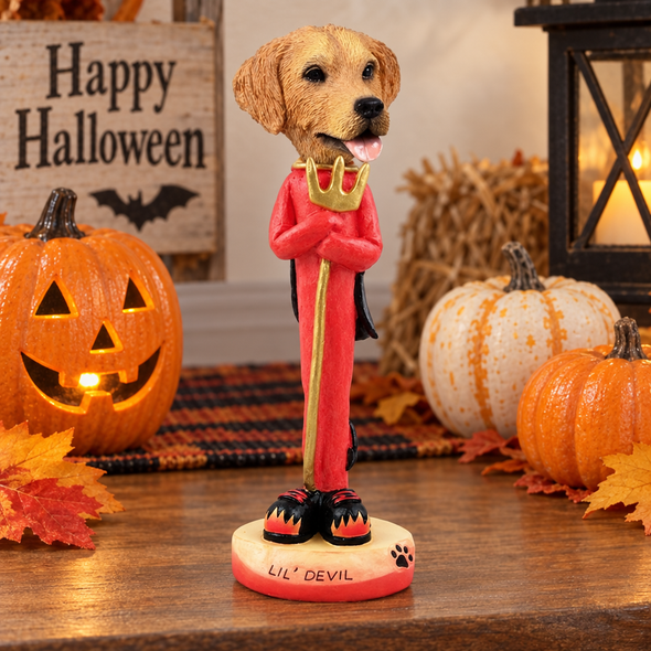 Golden Retriever Lil Devil Doogie Collectible Dog Figurine