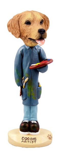 Golden Retriever Artist Doogie Collectible Dog Figurine