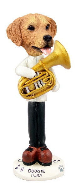 Golden Retriever Tuba Doogie Collectible Dog Figurine