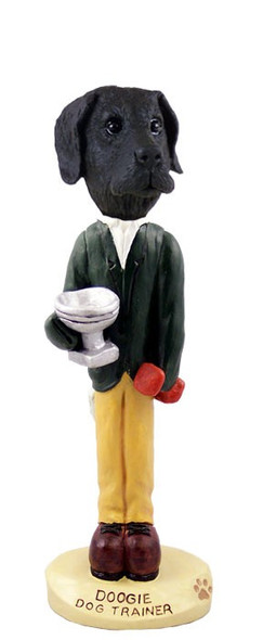 Black Great Dane Uncropped Ears Trainer Doogie Collectible Dog Figurine