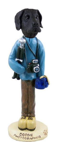Black Great Dane Uncropped Ears Photographer Doogie Collectible Dog Figurine