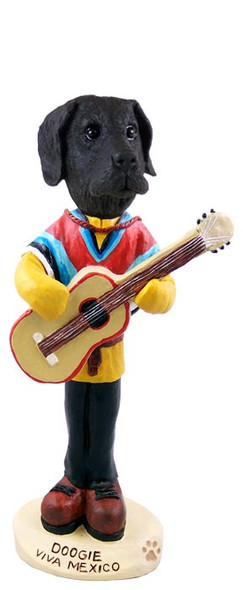Black Great Dane Uncropped Ears Viva Mexico Doogie Collectible Dog Figurine
