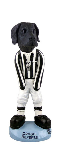 Black Great Dane Uncropped Ears Referee Doogie Collectible Dog Figurine