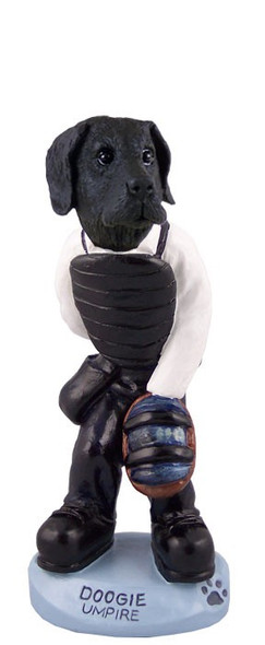 Black Great Dane Uncropped Ears Umpire Doogie Collectible Dog Figurine