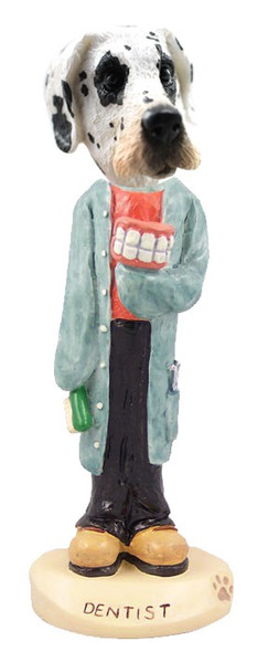 Great Dane (Harelquin Uncropped Ears) Dentist Doogie Collectible Dog Figurine