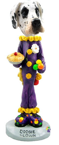 Great Dane (Harelquin Uncropped Ears) Clown Doogie Collectible Dog Figurine