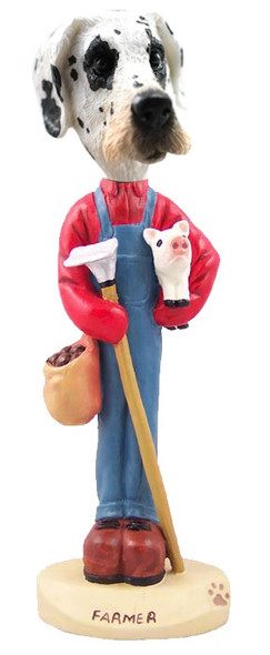 Great Dane (Harelquin Uncropped Ears) Farmer Doogie Collectible Dog Figurine