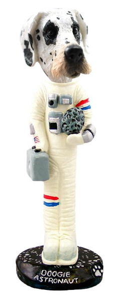 Great Dane (Harelquin Uncropped Ears) Astronaut Doogie Collectible Dog Figurine