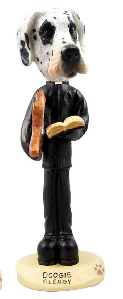 Great Dane (Harelquin Uncropped Ears) Clergy Doogie Collectible Dog Figurine