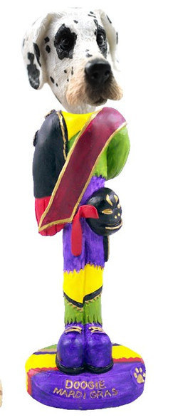 Great Dane (Harelquin Uncropped Ears) Mardi Gras Doogie Collectible Dog Figurine