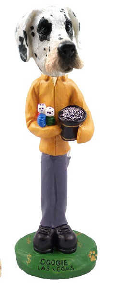 Great Dane (Harelquin Uncropped Ears) Las Vegas Doogie Collectible Dog Figurine